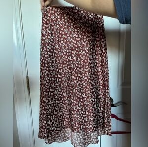Abercrombie silk winter floral maxi skirt